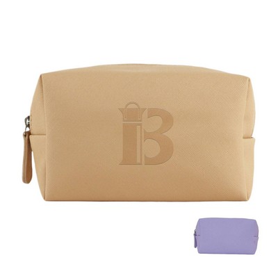 Pu Leather Zipper Makeup Bag