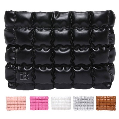 Portable Large Capacity PU Leather Cosmetic Bag