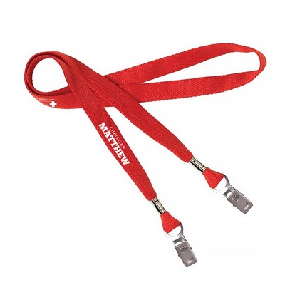 Open Ended Polyester Lanyard w/ Badge Holder