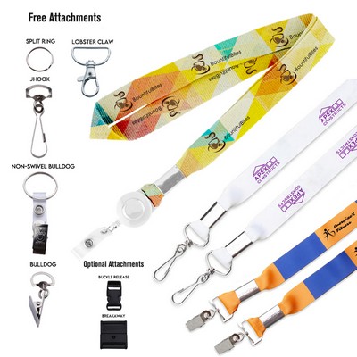 1" Dye Sublimated Double Ended Lanyards