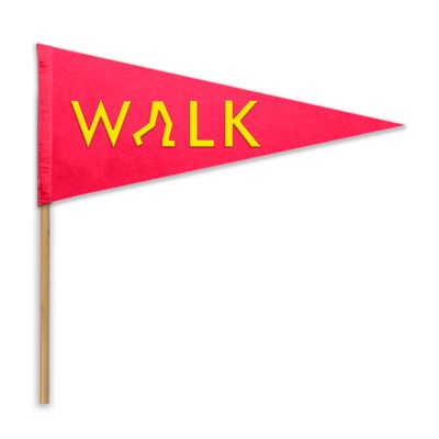 9"X24" Acrylic Felt Stiff Pennant with Wood Pole (No top)