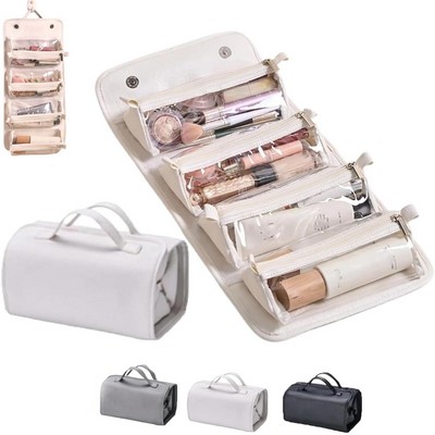 Roll Up Makeup Bag, Travel Toiletry Bag , Hanging Travel Organizer, Folding Cosmetic Bag